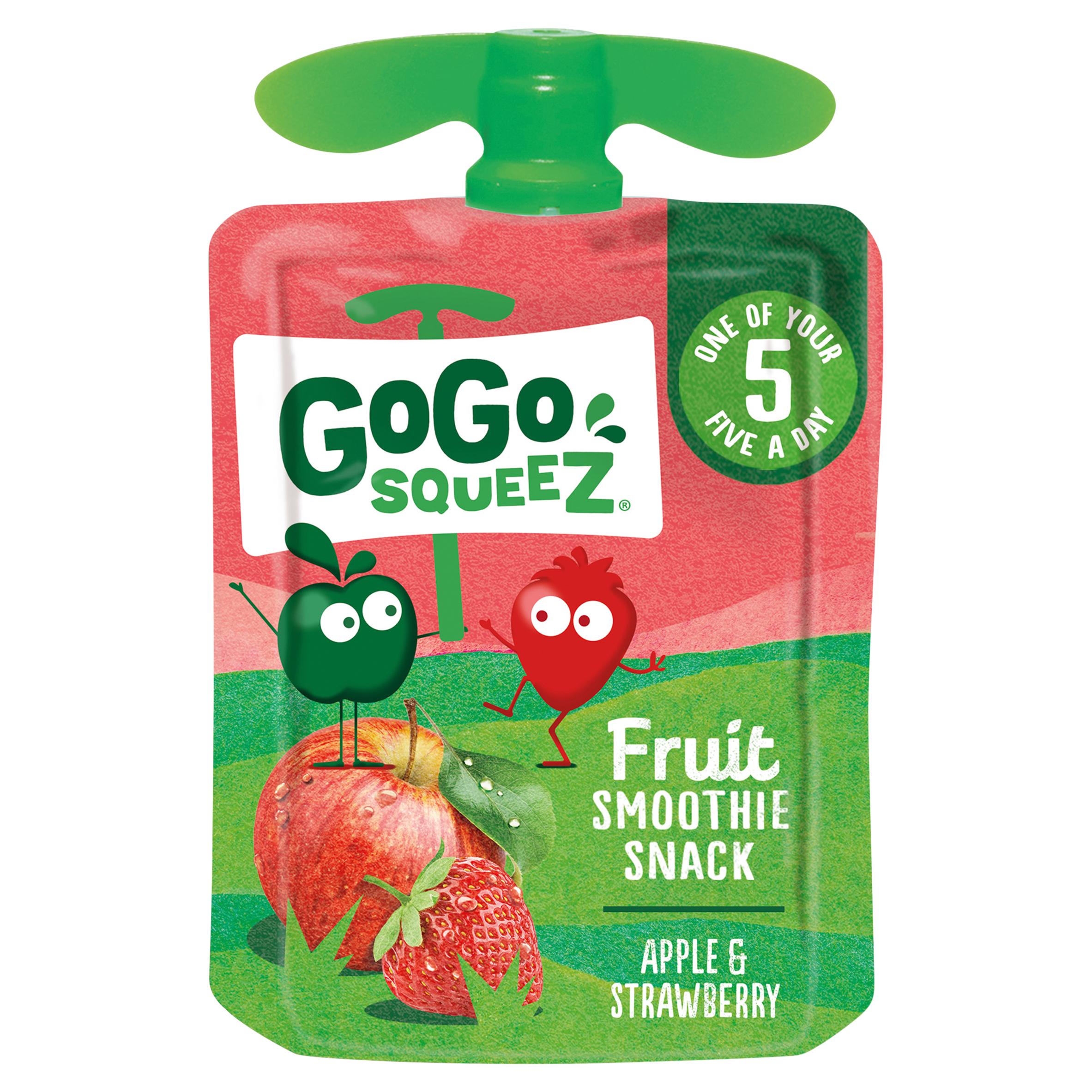 GoGo Squeez apple strawberry smoothie pouch 4x90g, UK version