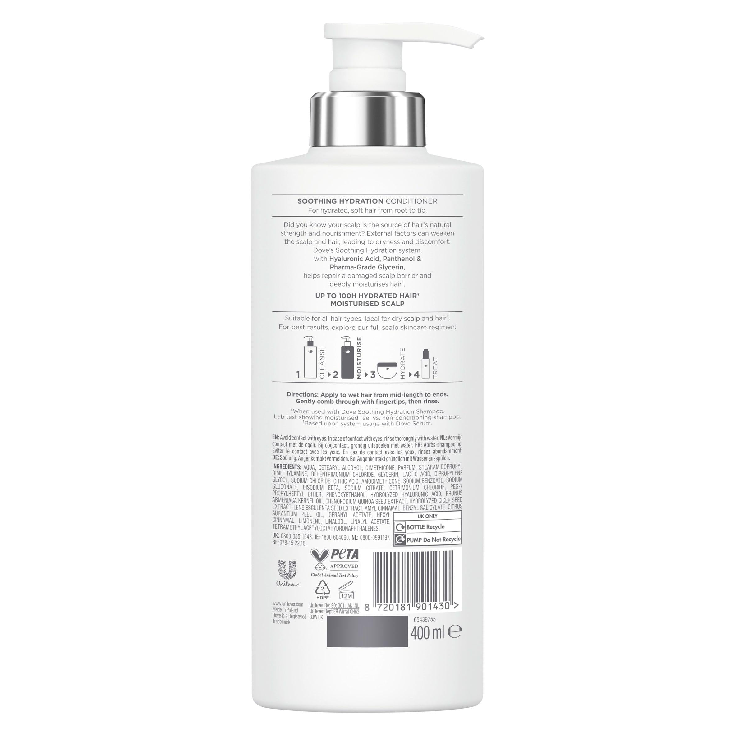 Dove Scalp + Hair Therapy Soothing Hydration Conditioner 400ml (British brand)