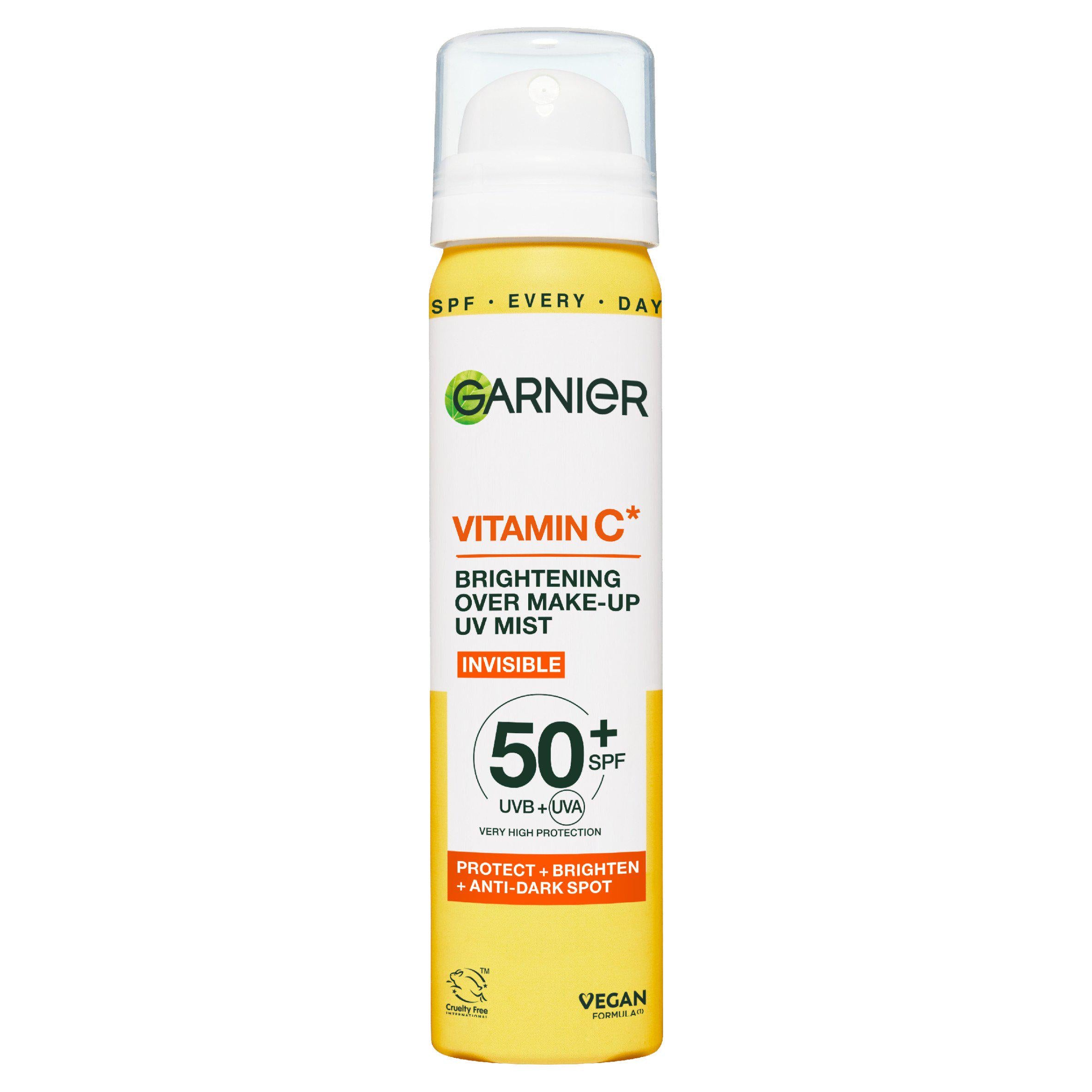 Garnier Vitamin C Brightening UV Mist 75ml bottle, UK version