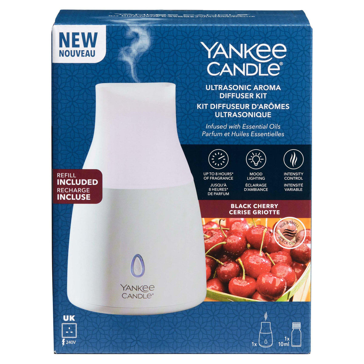 Yankee Candle Ultrasonic Diffuser Kit Black Cherry (British brand)