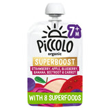 Piccolo Superboost strawberry apple blueberry baby puree 100g, UK version
