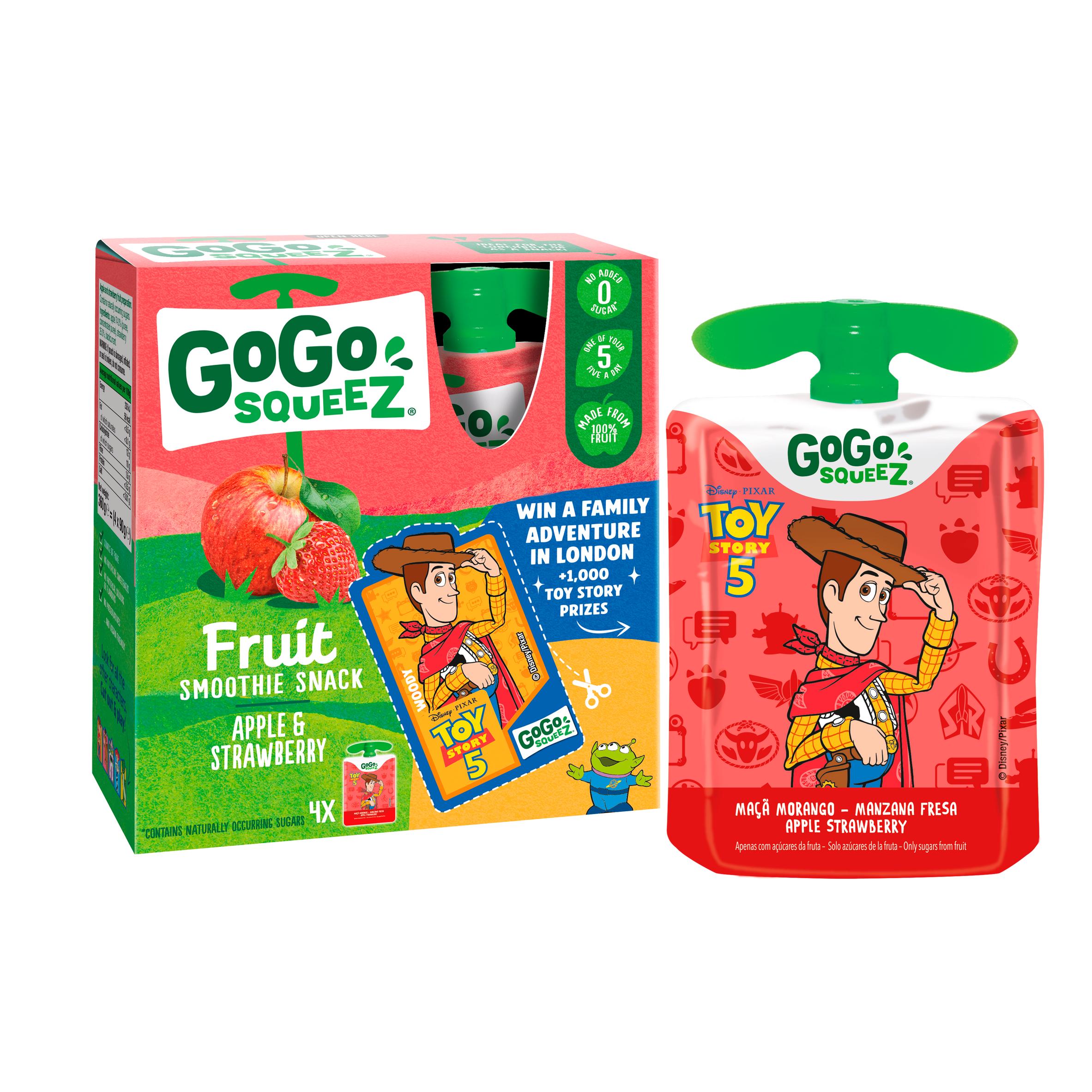 GoGo Squeez apple strawberry smoothie pouch 4x90g, UK version