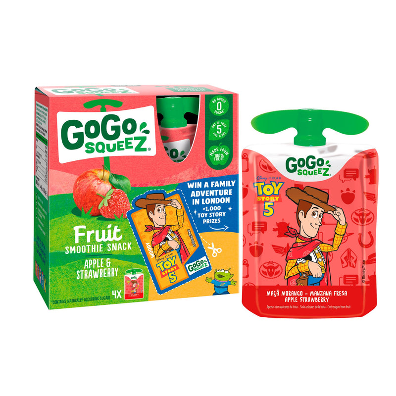 GoGo Squeez apple strawberry smoothie pouch 4x90g, UK version