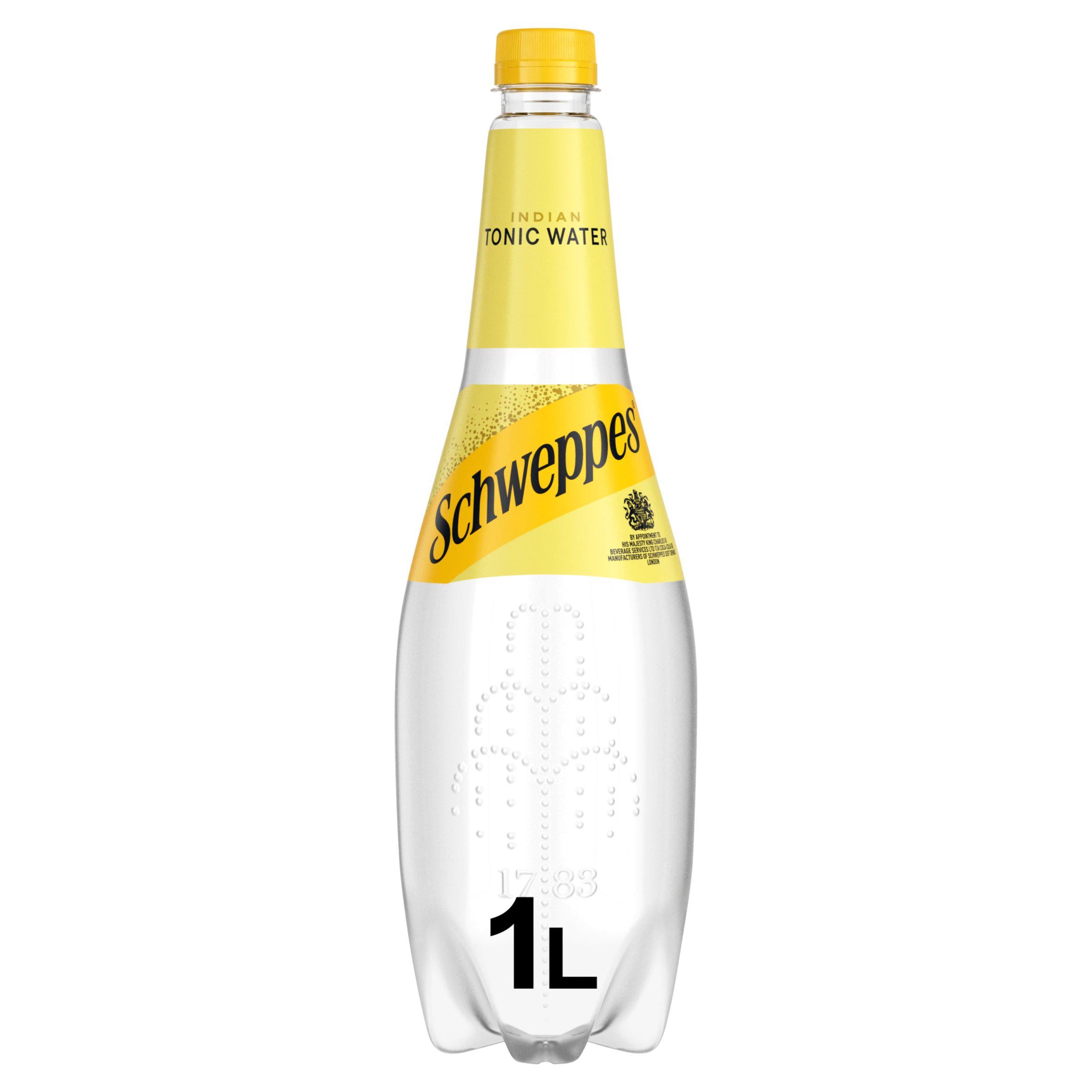 Schweppes Indian Tonic Water 1L, imported from the UK