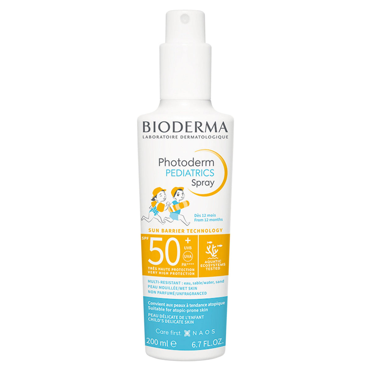 Bioderma children's sunscreen spray SPF 50+ 200ml, imported from the UK