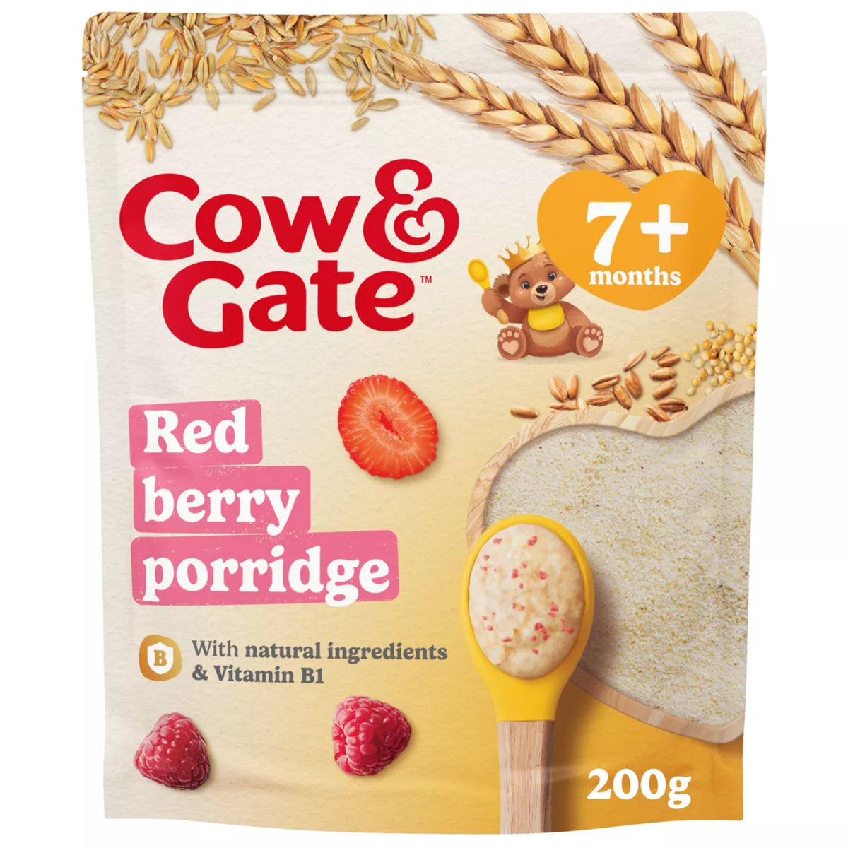 Cow & Gate red berry wholegrain porridge baby cereal 200g, UK version
