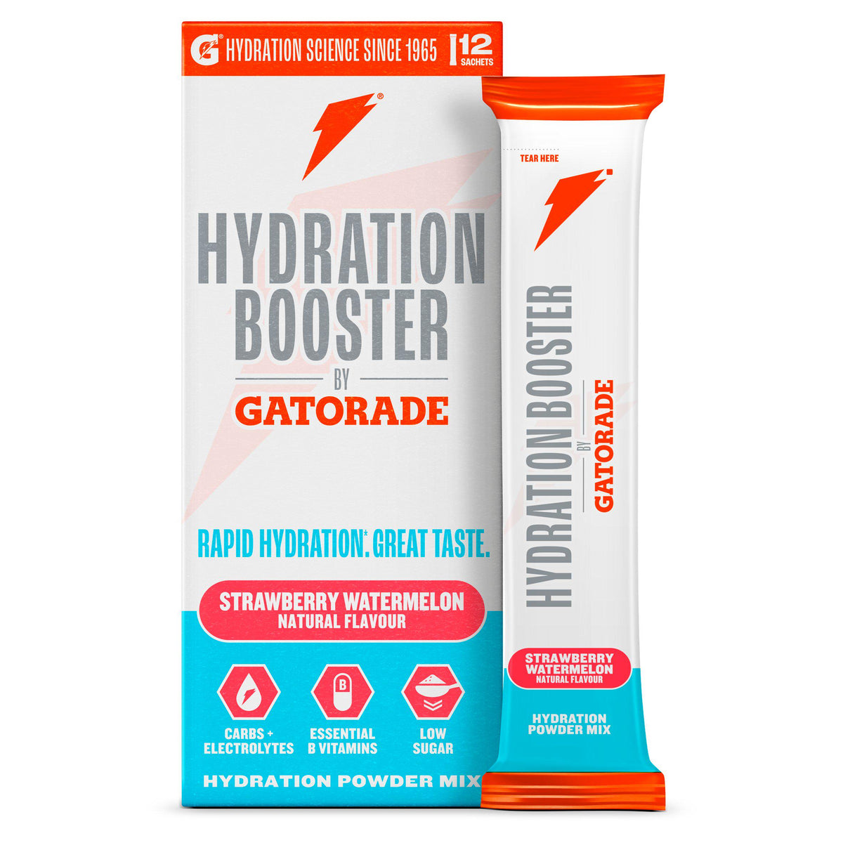 Gatorade hydration booster strawberry watermelon 12 sachets (British brand)