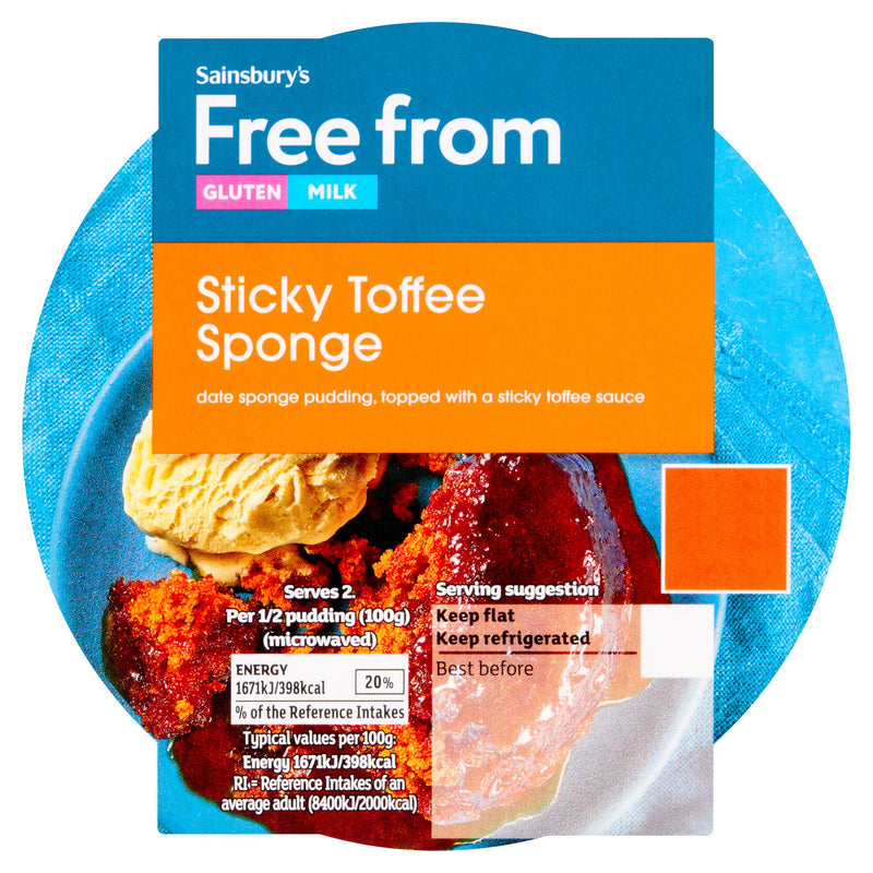 Sainsbury's Free From sticky toffee sponge pudding 200g (British brand)