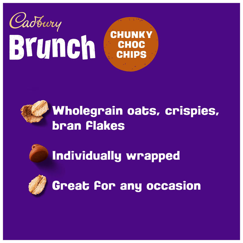 Cadbury Brunch Oats Chocolate Chip Cereal Bars multipack 10x28g (British brand)