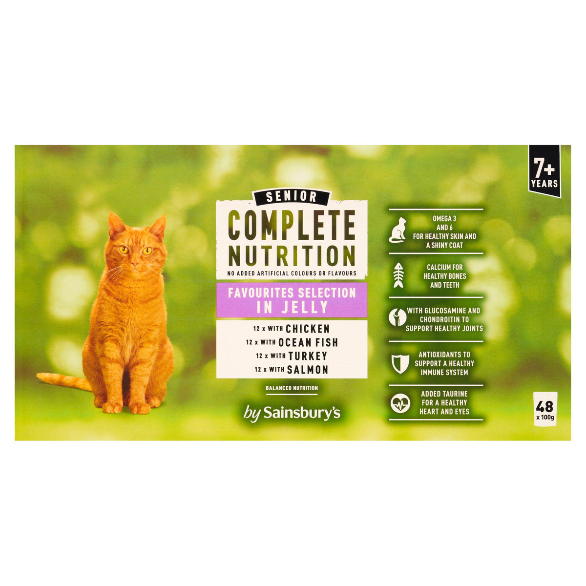 Sainsbury's senior cat food jelly 48x100g (British brand)