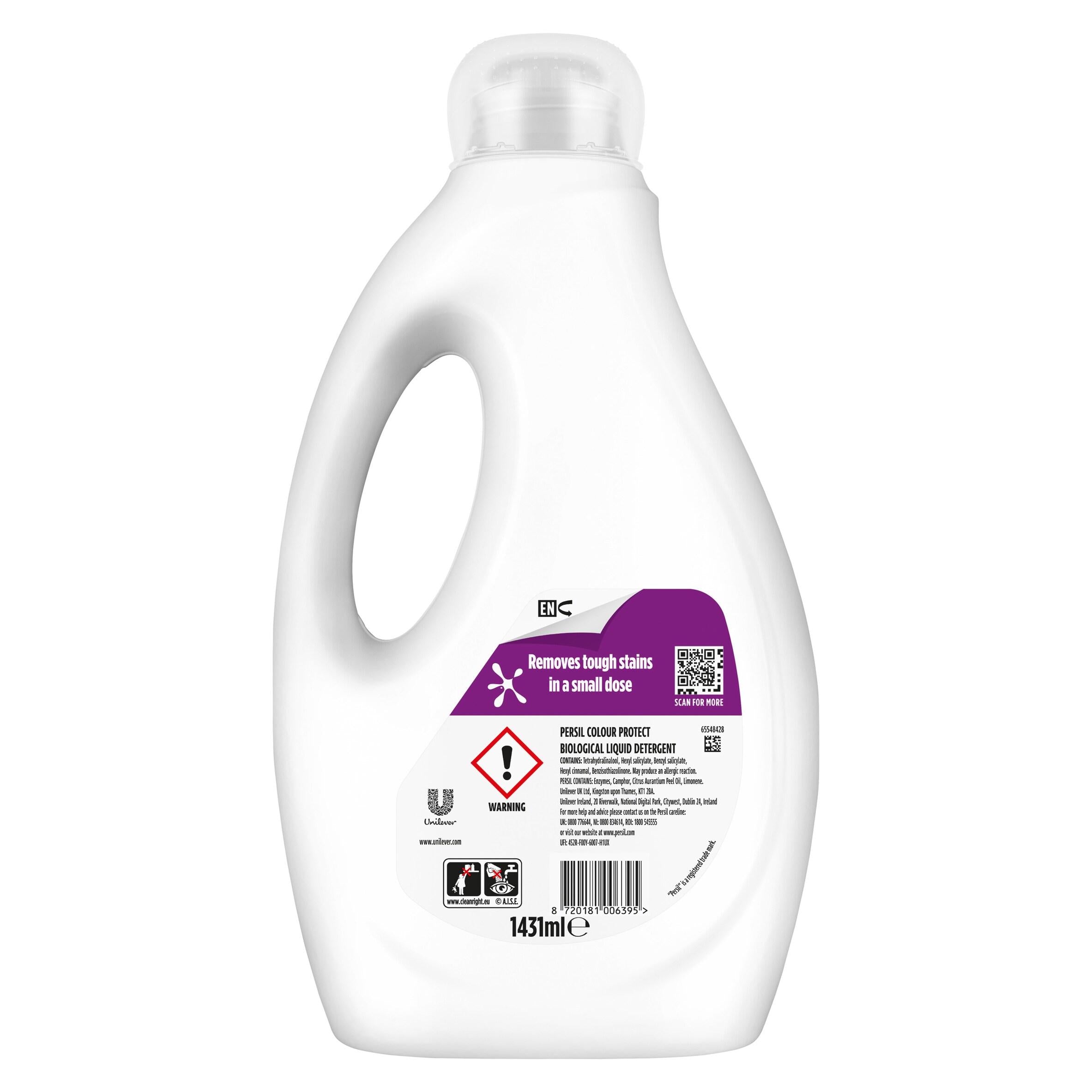Persil Colour Protect laundry liquid detergent 1.43L, imported from the UK