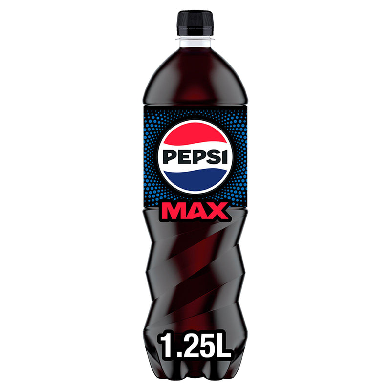 Pepsi Max no sugar cola 1.25L bottle (British brand)