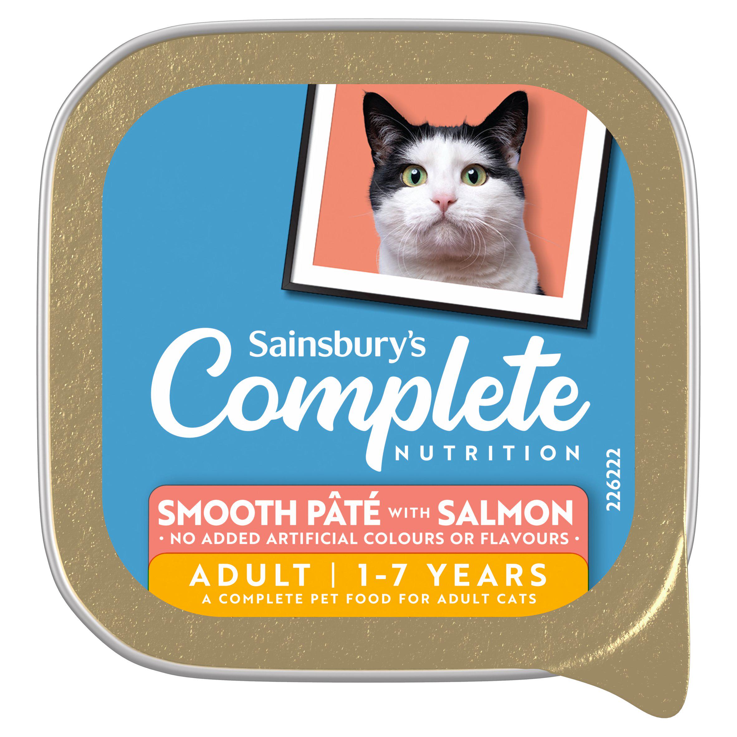 Sainsbury's cat food smooth pate with salmon 100g, UK version