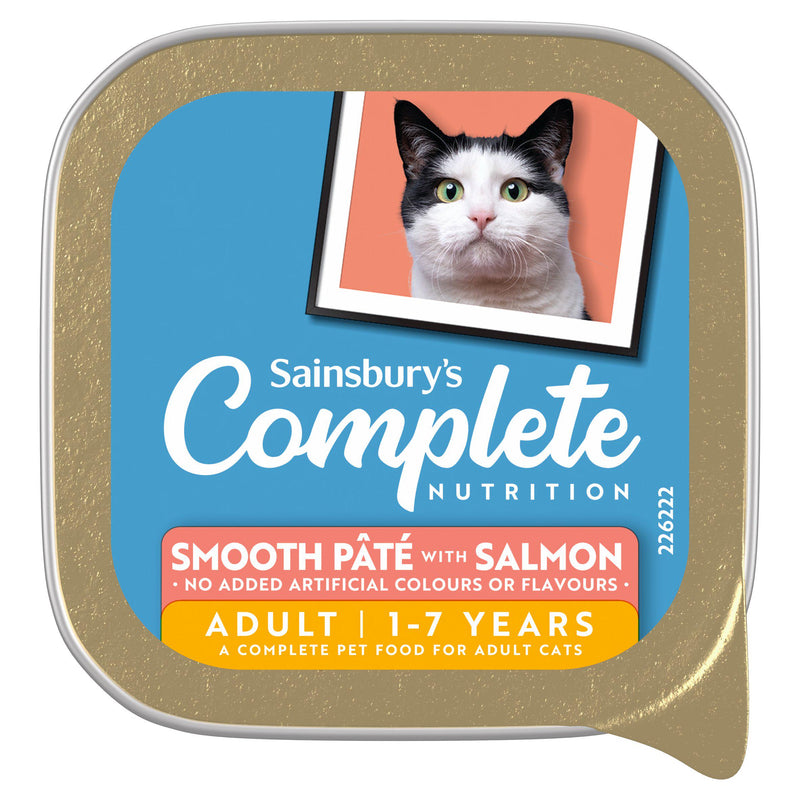 Sainsbury's cat food smooth pate with salmon 100g, UK version