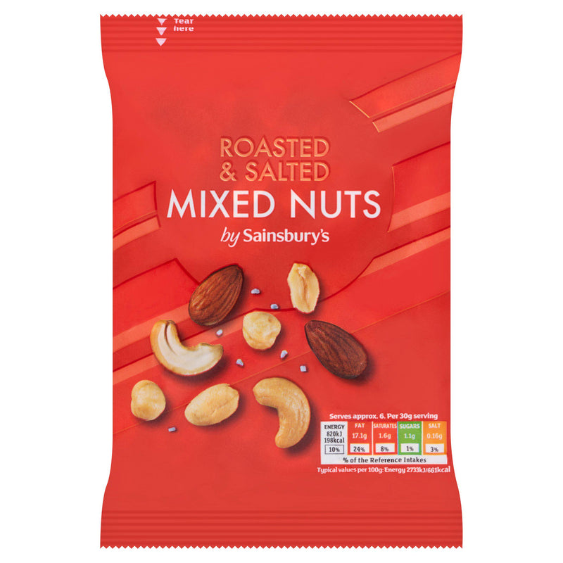 Sainsbury's mixed nuts roasted and salted 200g (British brand)