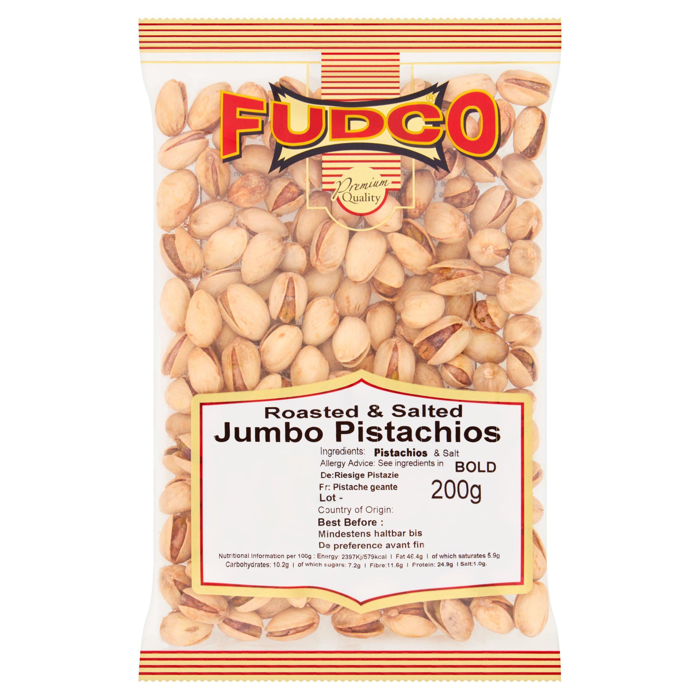 Fudco roasted and salted jumbo pistachios 200g, UK version