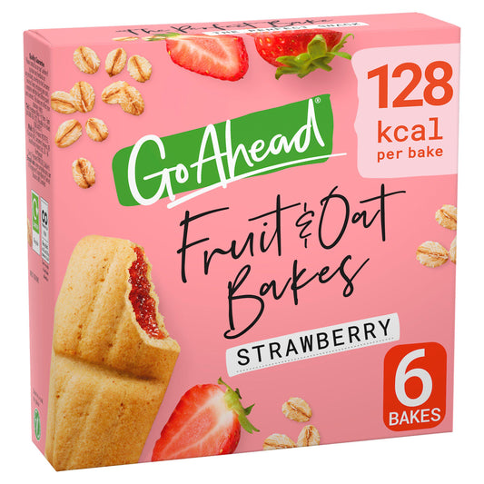 Go Ahead Fruit & Oat Bakes Strawberry Biscuit Bars 6x35g GOODS Sainsburys   