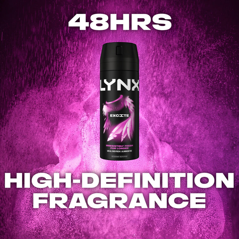 Lynx Excite deodorant body spray 150ml (British brand)