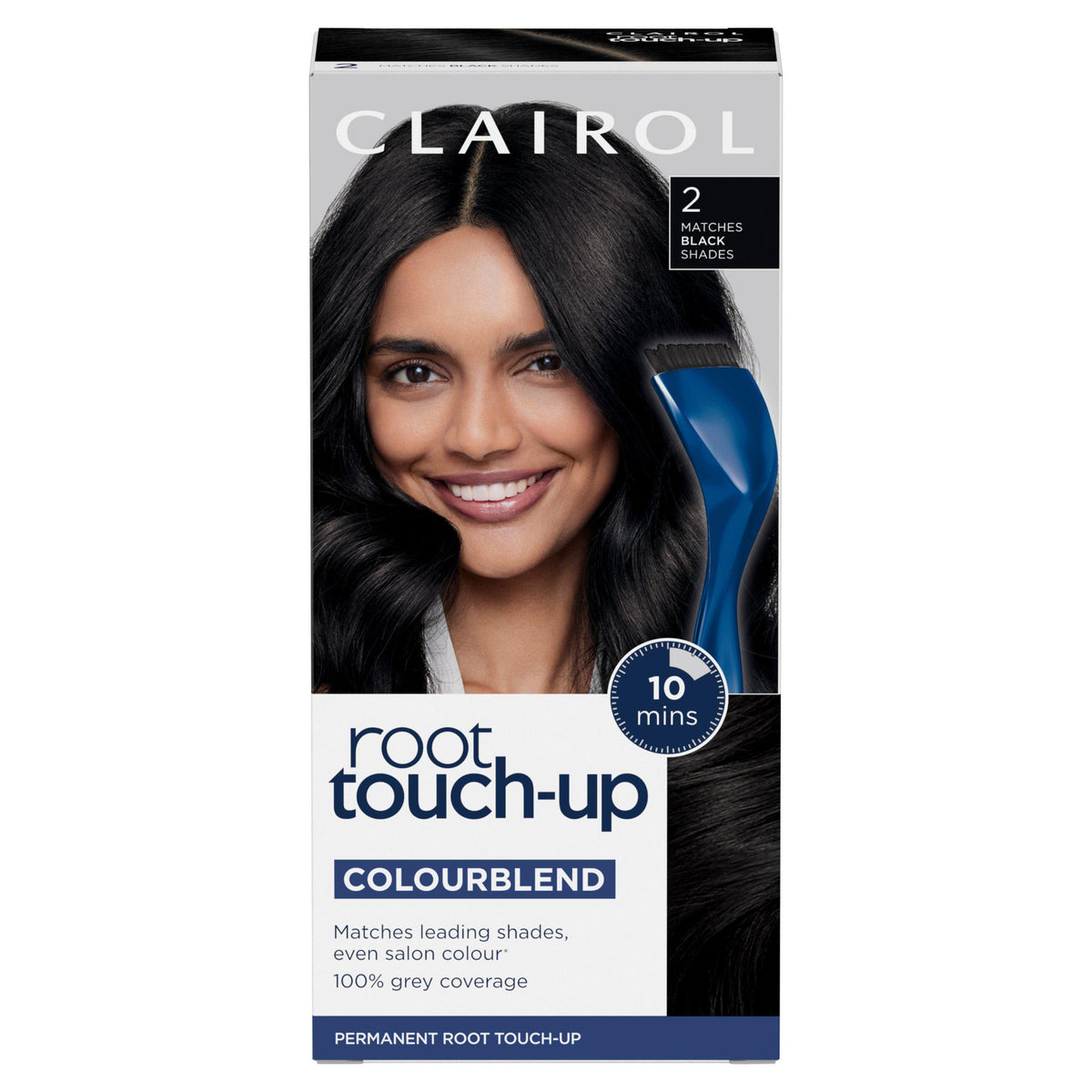 Clairol root touch-up permanent hair dye Black 2, UK version
