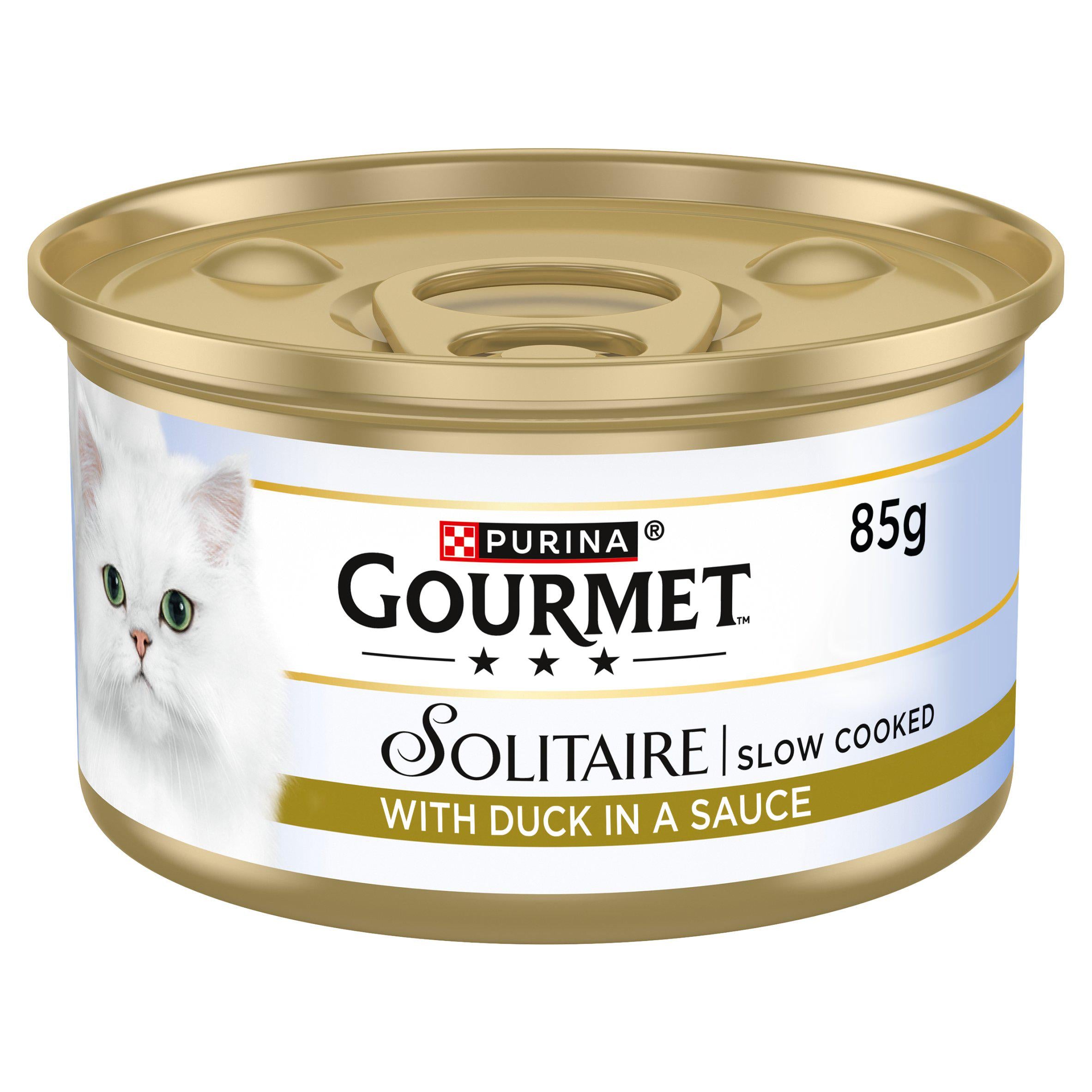 Gourmet Solitaire duck wet cat food 85g (British brand)