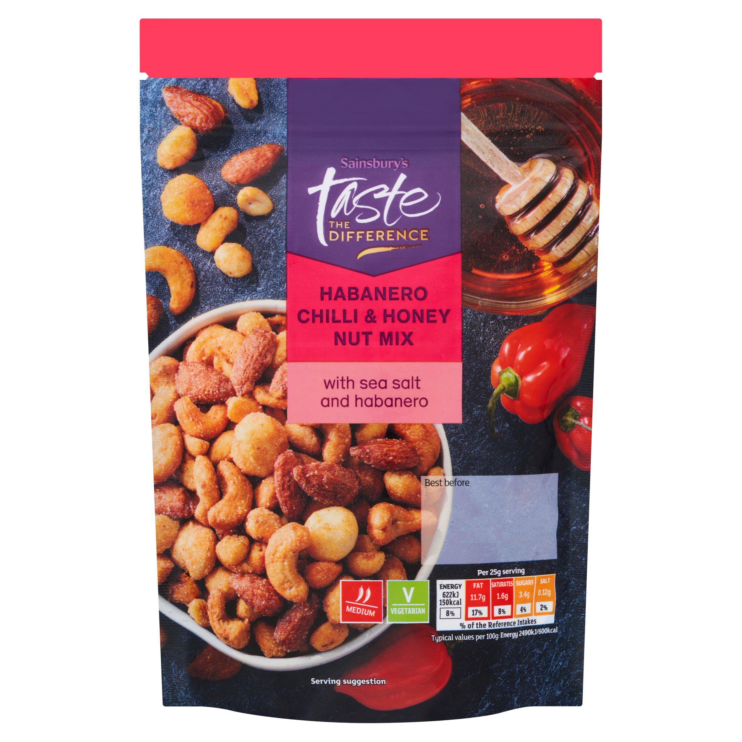 Sainsbury's Habanero Chilli & Honey nut mix 175g - British product