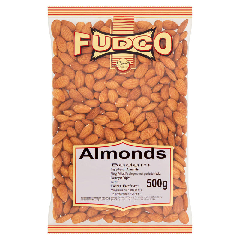 Fudco whole almonds 500g bag - British product