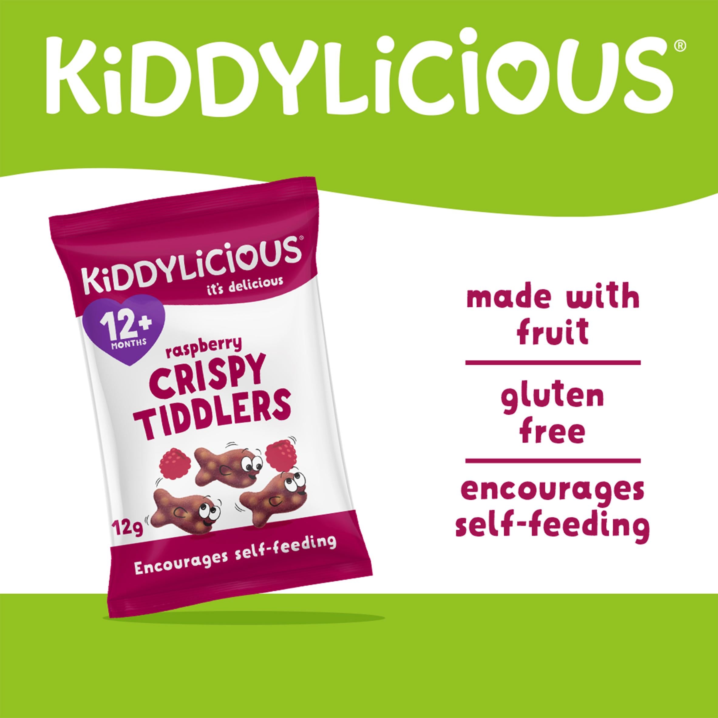 Kiddylicious Crispy Tiddlers baby snack raspberry 12g (British brand)