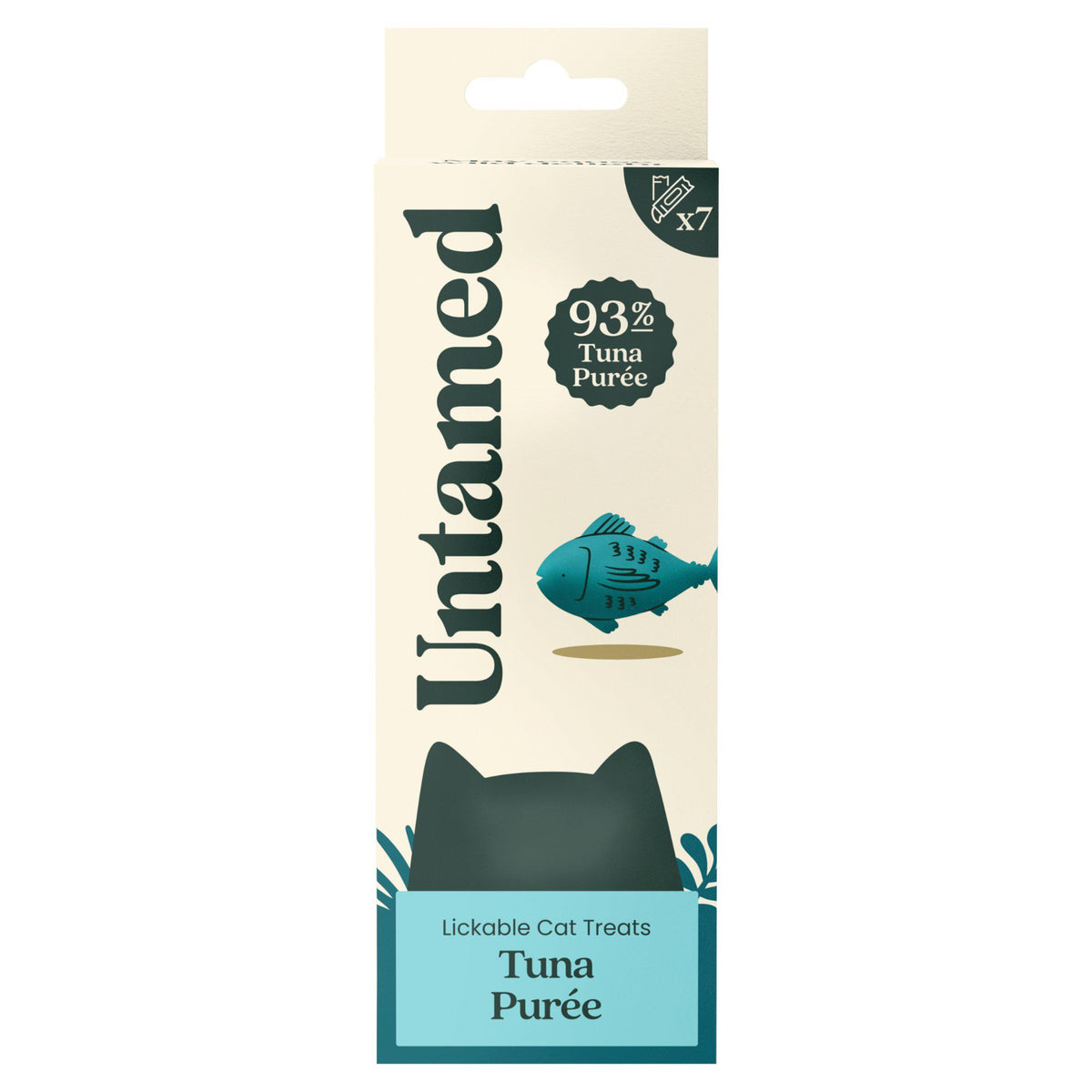 Untamed tuna puree lickable cat treats 7x15g, UK version