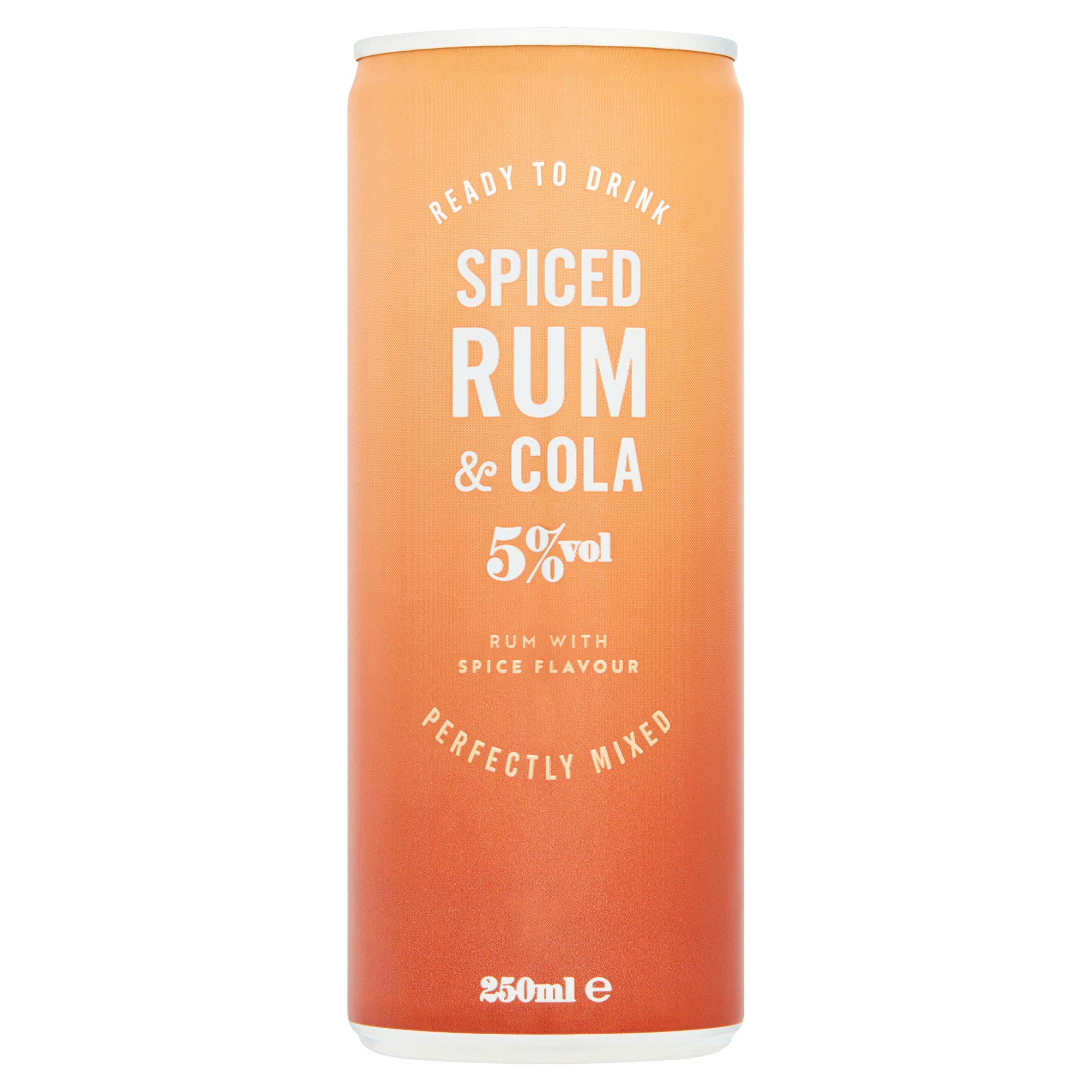 Sainsbury's Spiced Rum Cola 250ml - British product