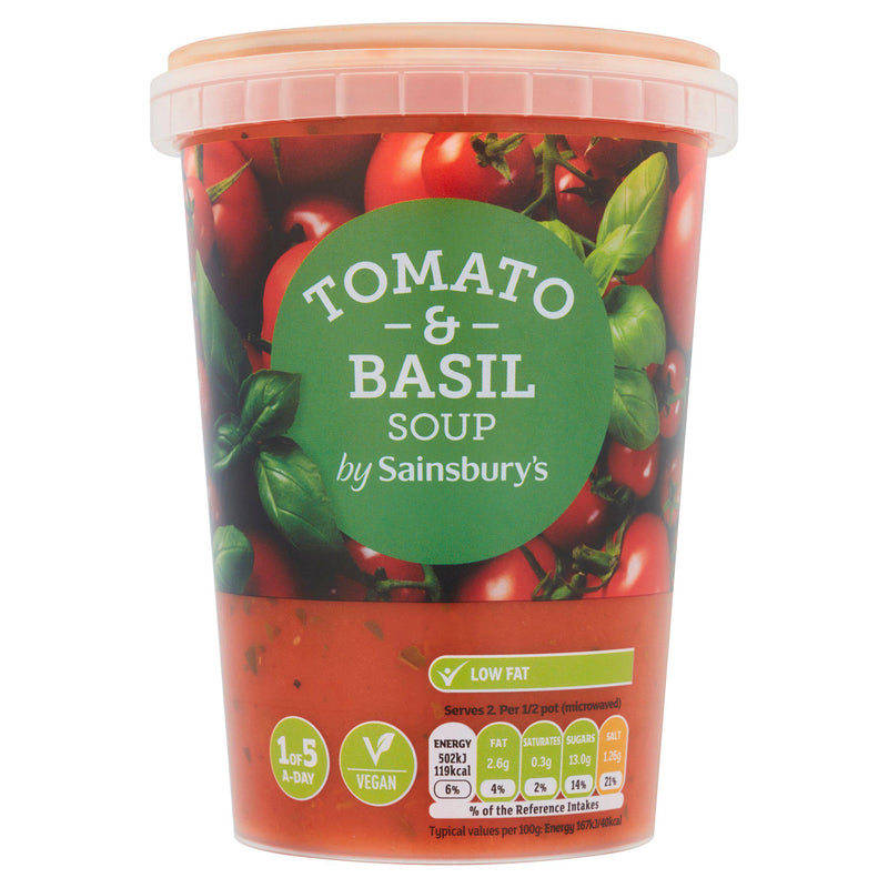 Sainsbury's Tomato & Basil soup 600g, imported from the UK