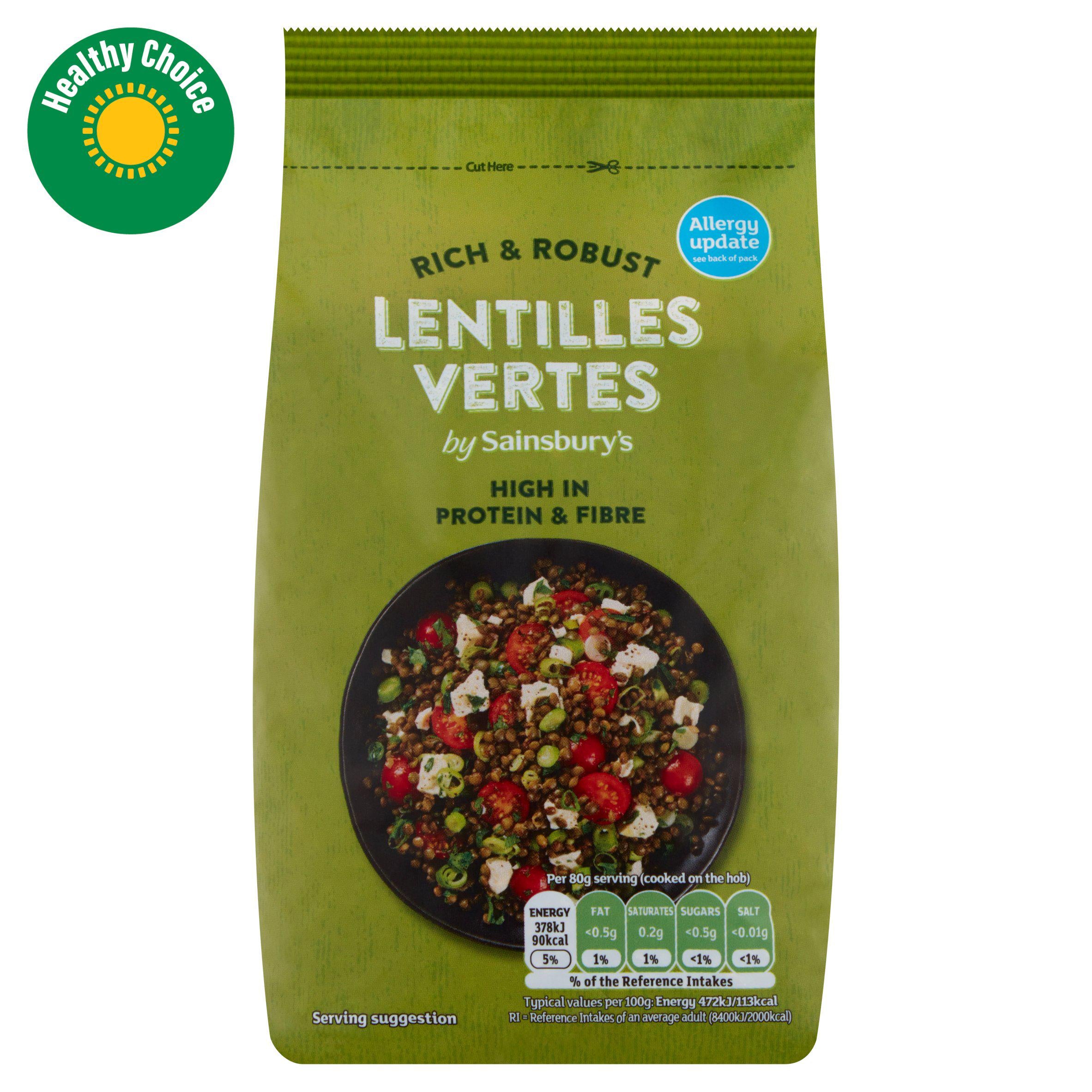 Sainsbury's Lentilles Vertes Dried Green 500g (British brand)