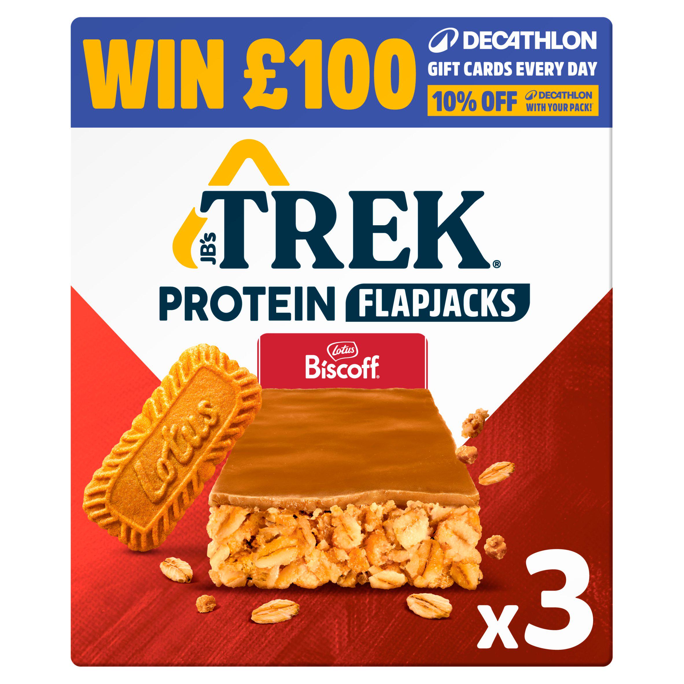 Trek Biscoff Protein Flapjack 3 x 50g (British brand)