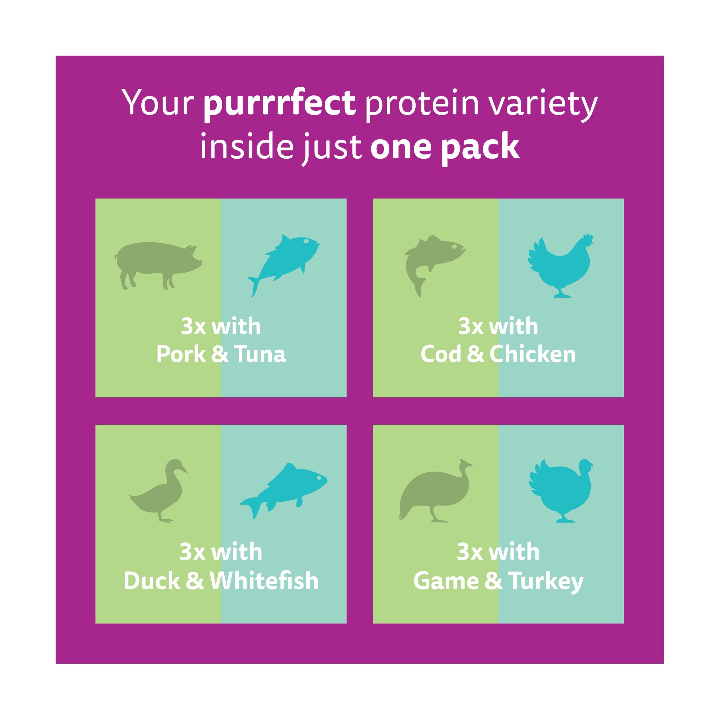 Whiskas wet cat food Duo Mixed Medley 12x85g pouches, UK version