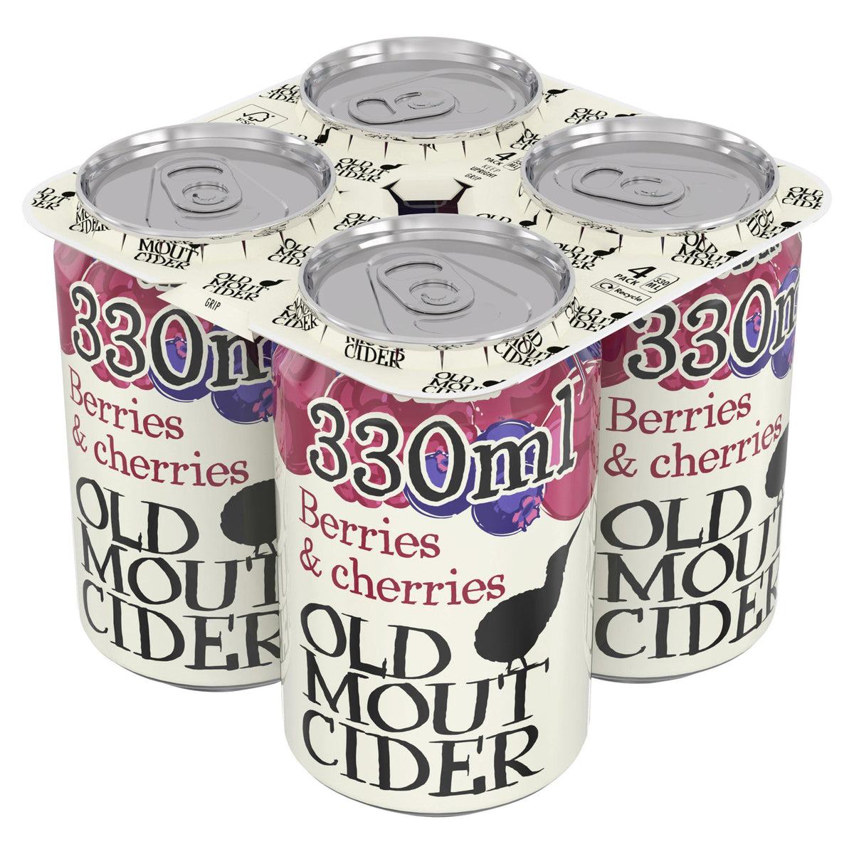 Old Mout Berries & Cherries Cider 4x330ml, imported from the UK
