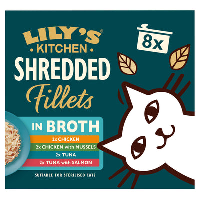 Sainsburys Lily's Kitchen Shredded Fillets Multipack Cat Food 8 x 70g- Buy online at McGrocer