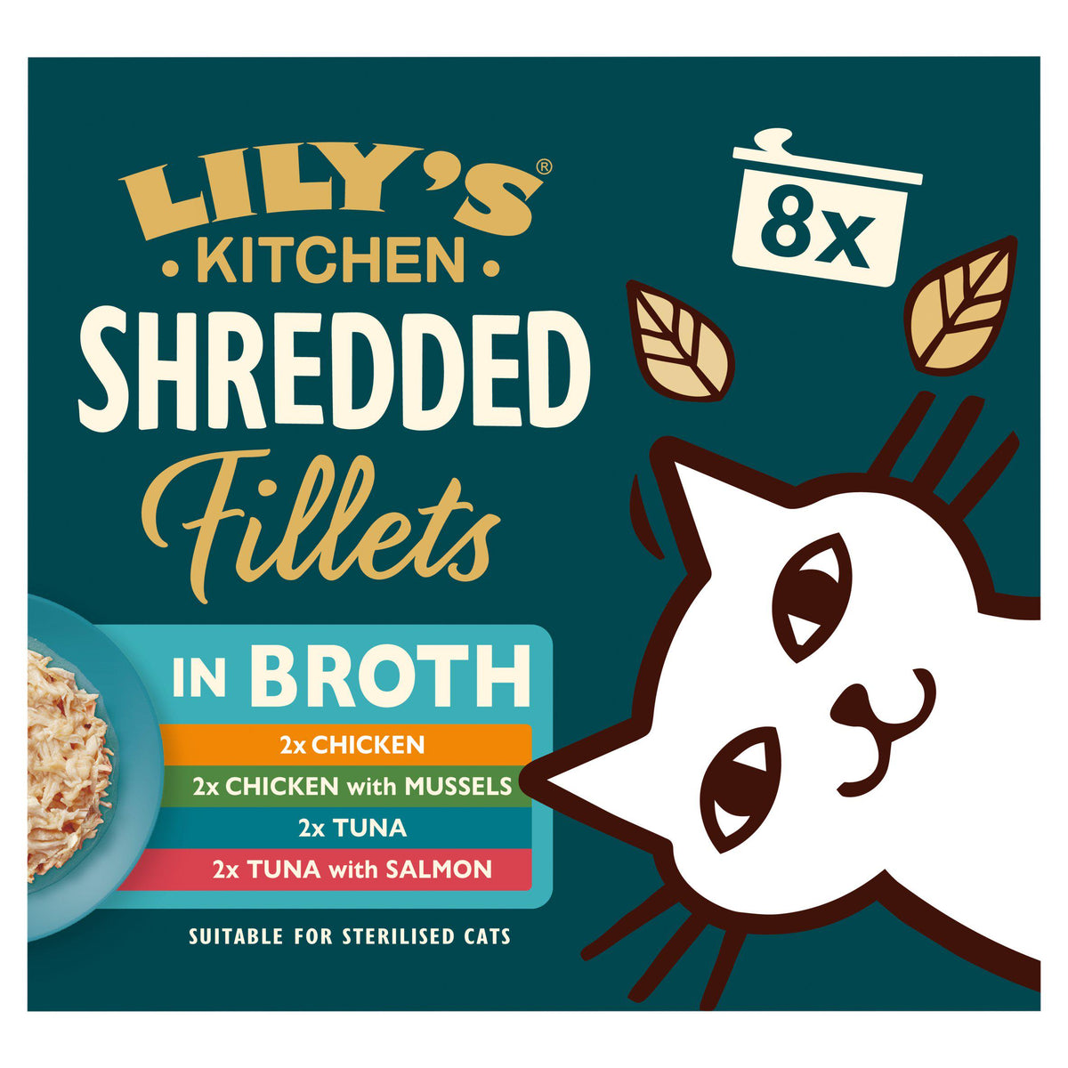 Lily's Kitchen cat food shredded fillets multipack 8x70g (British brand)
