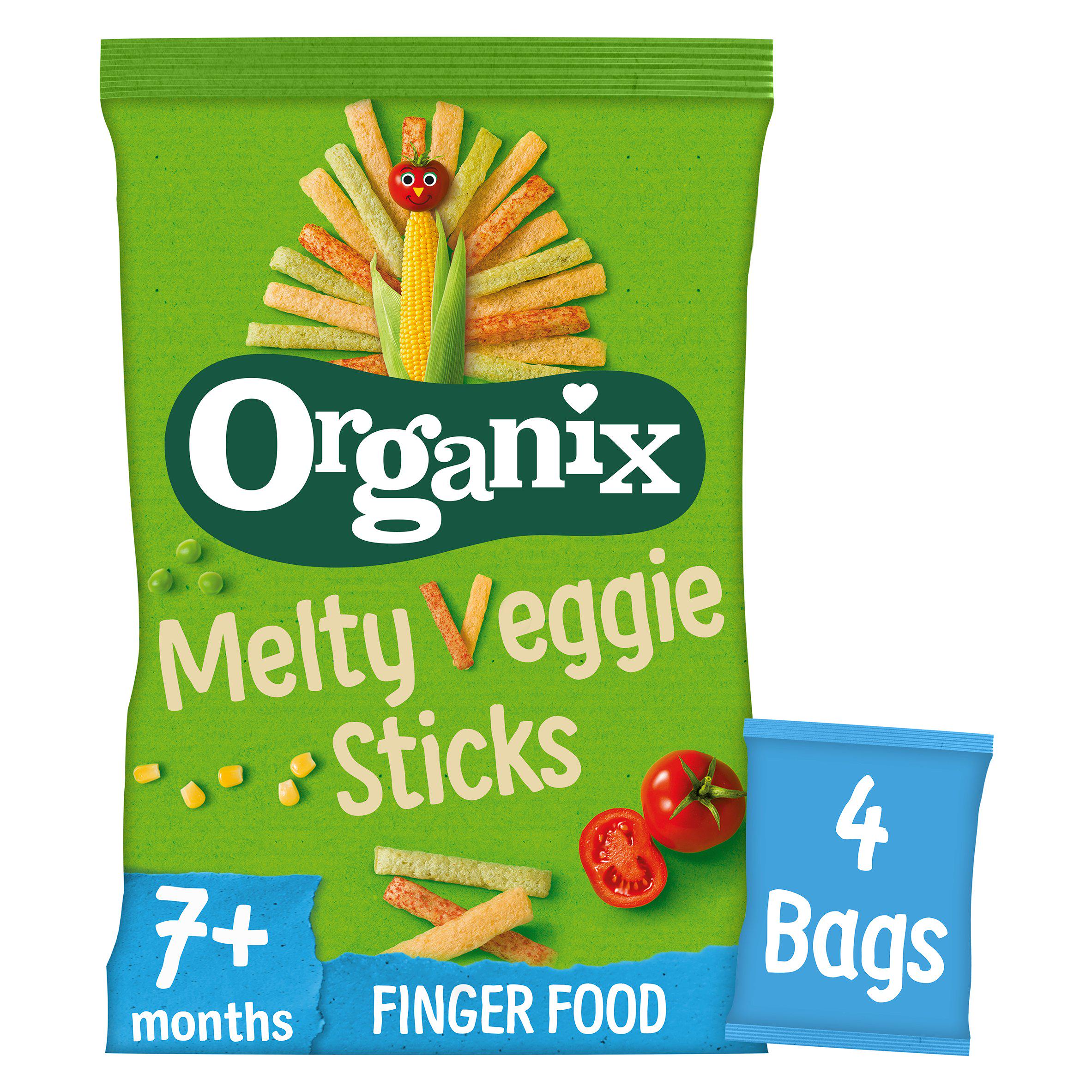 Organix baby puffs veggie sticks multipack 4x15g, UK version
