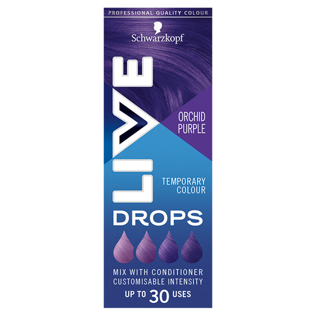 Schwarzkopf Live Colour Drops Purple Hair Dye Orchid Purple Semi Permanent 30ml