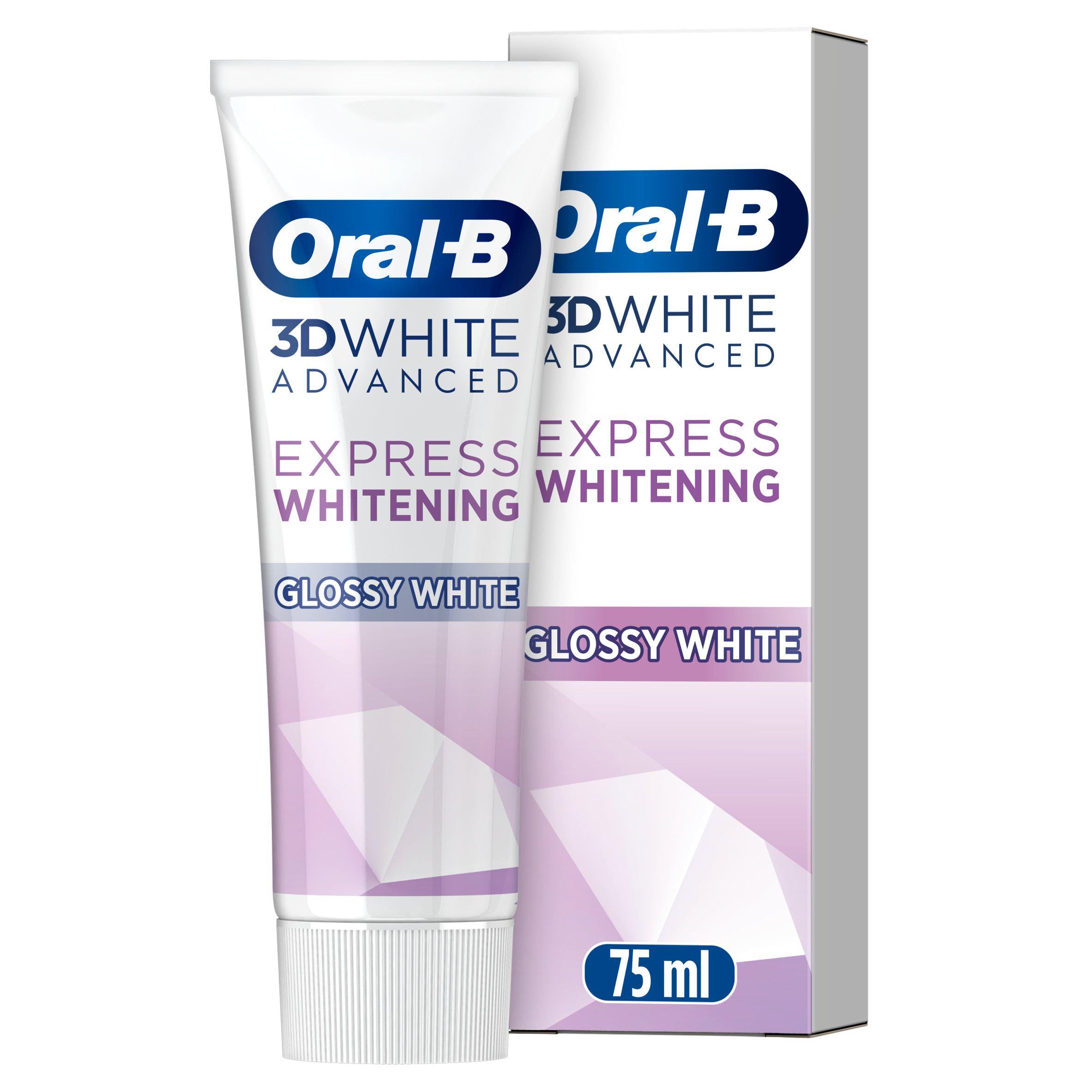 Oral-B 3D White Advanced Express Glossy Toothpaste 75ml (British brand)