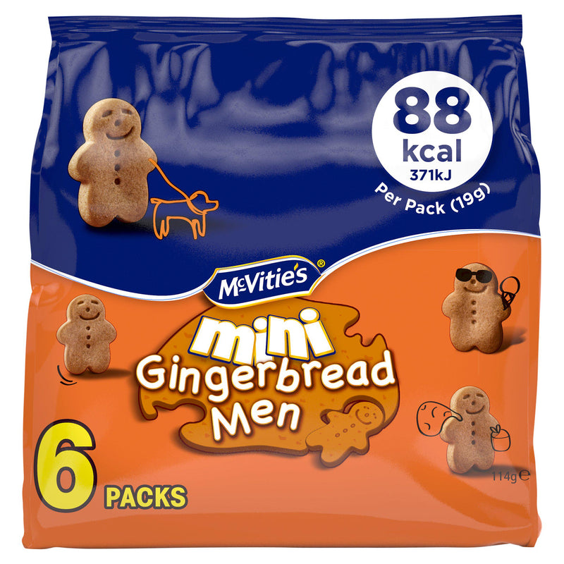 McVitie's Mini Gingerbread Men multipack biscuits 6x19g, UK version