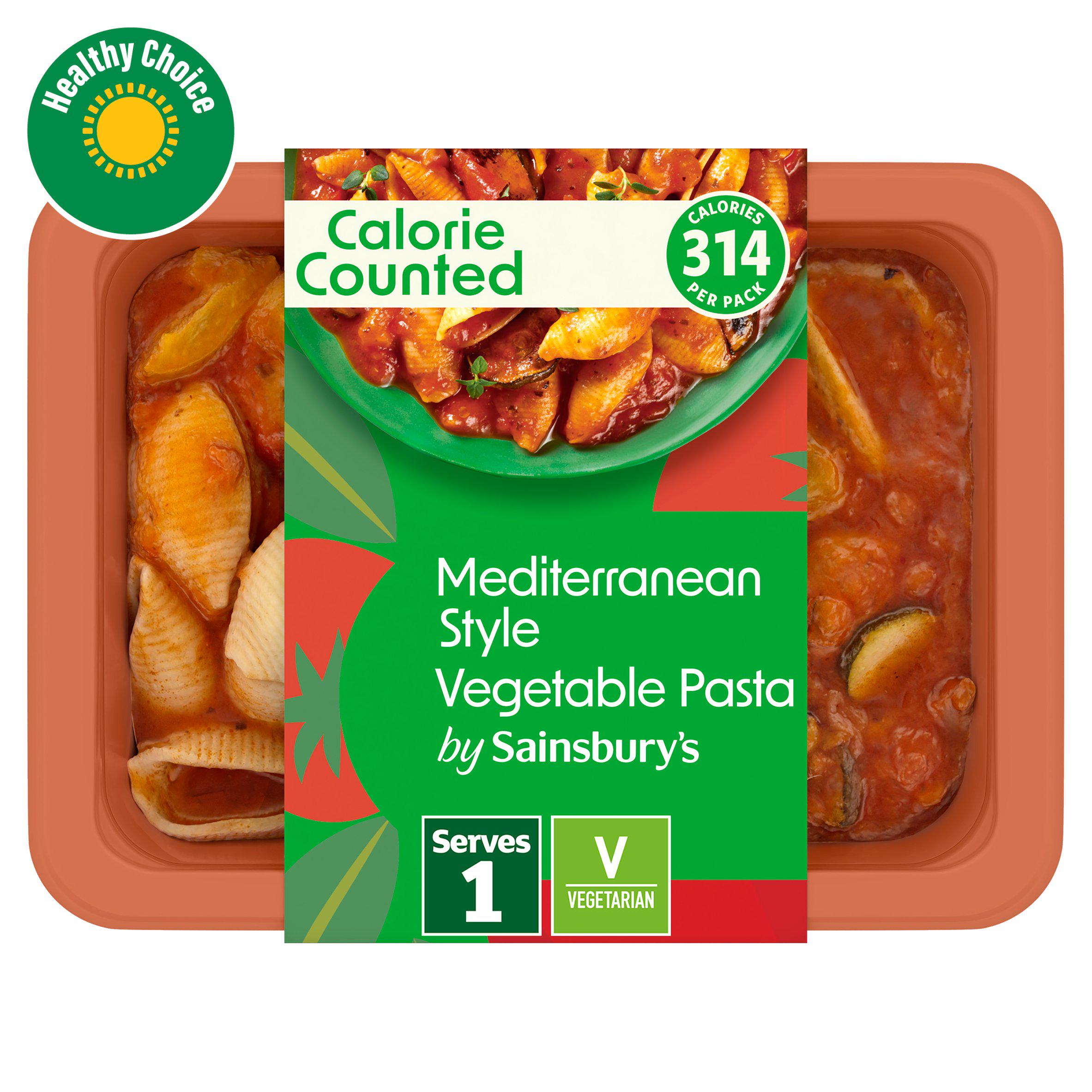 Sainsbury's pasta ready meal Mediterranean vegetable style 380g, UK version