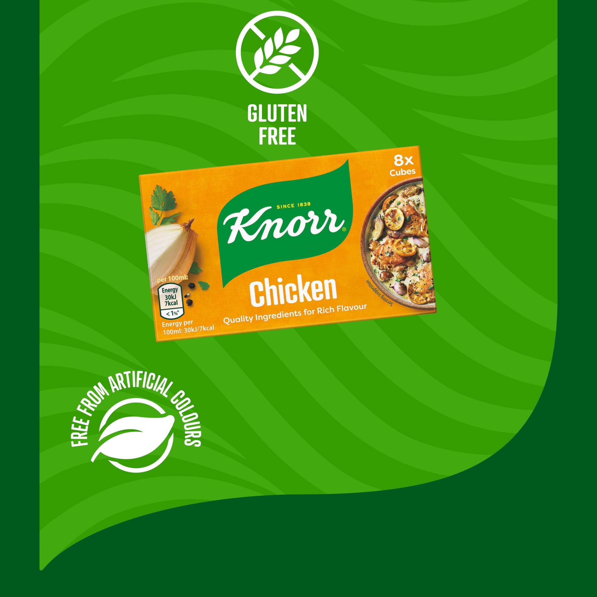 Knorr chicken stock cubes 20x10g, imported from the UK