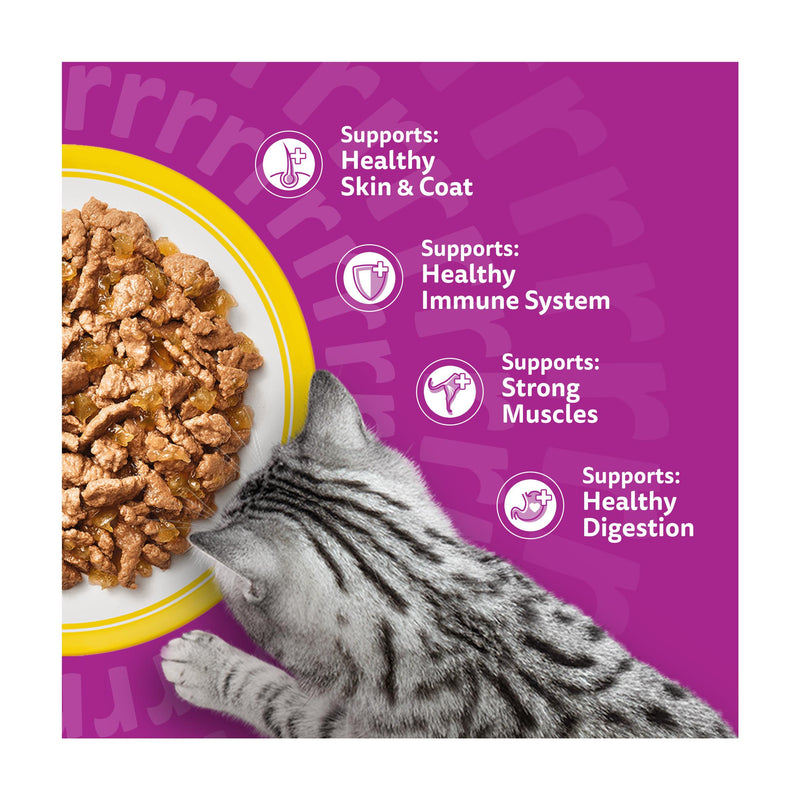 Whiskas poultry feasts in jelly wet cat food 12 pouches, imported from the UK