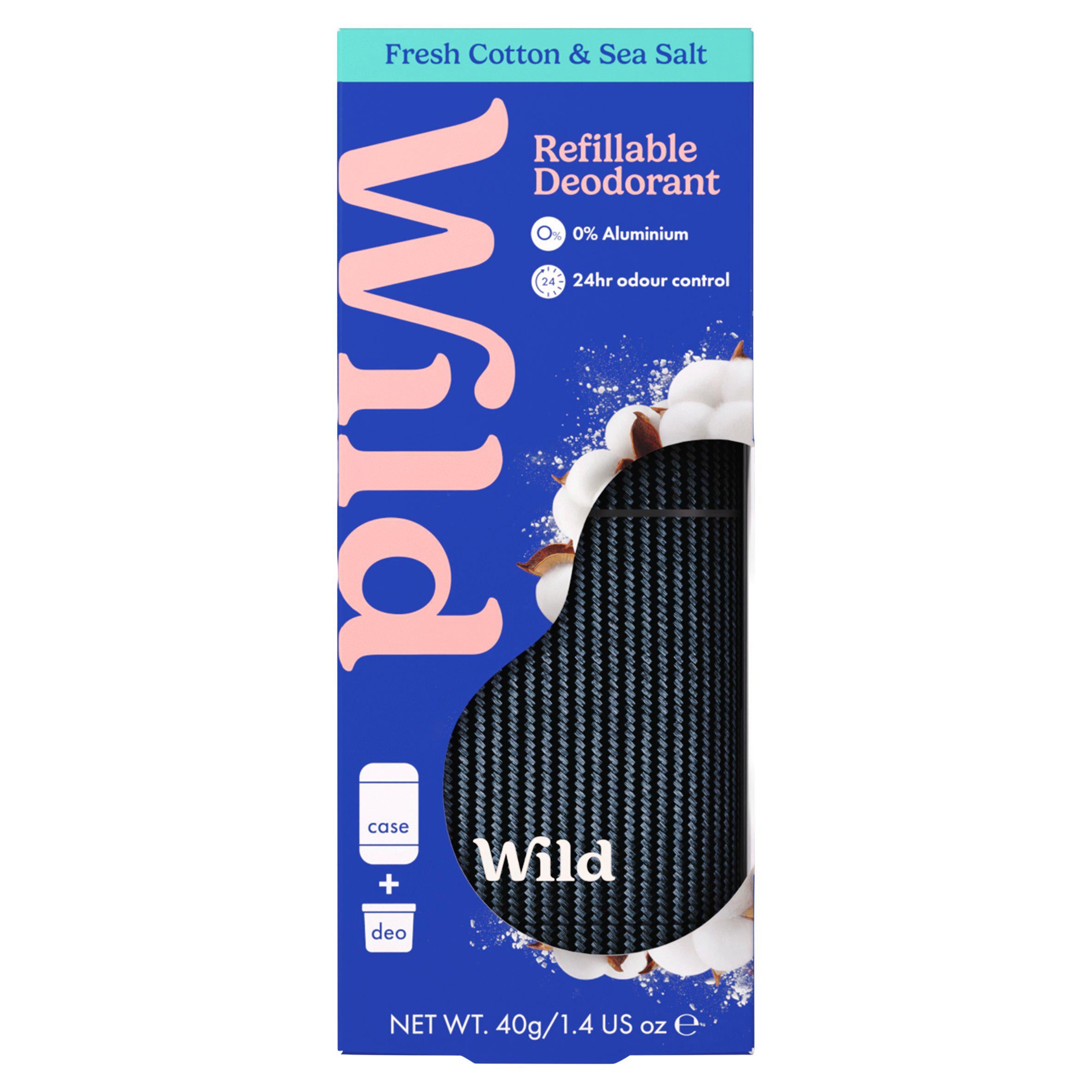 Wild Fresh Cotton & Sea Salt deodorant 40g (British brand)
