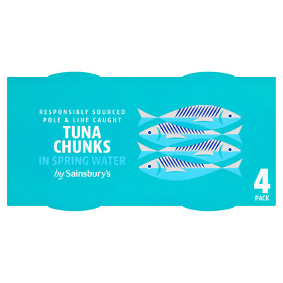 Sainsburys Sainsbury's Tuna Chunks in Spring Water 4x145g- Buy online at McGrocer