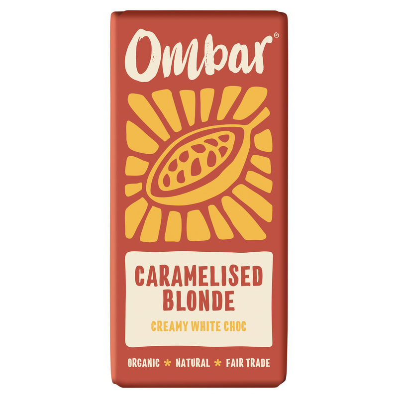 Ombar white chocolate bar Caramelised Blonde 70g, UK version