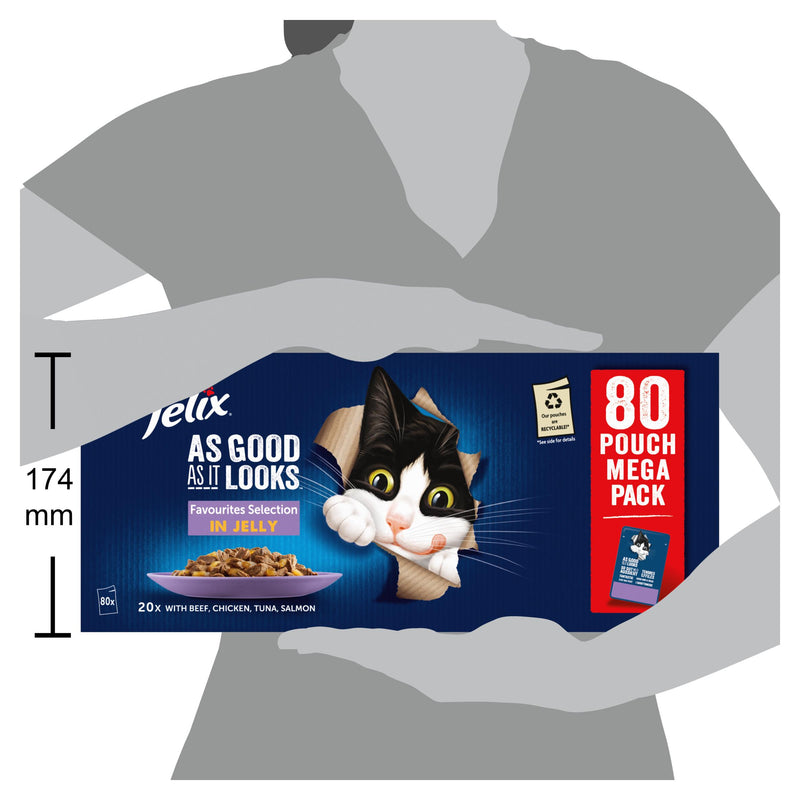 Felix wet cat food pouch selection 80 x 85g - British product