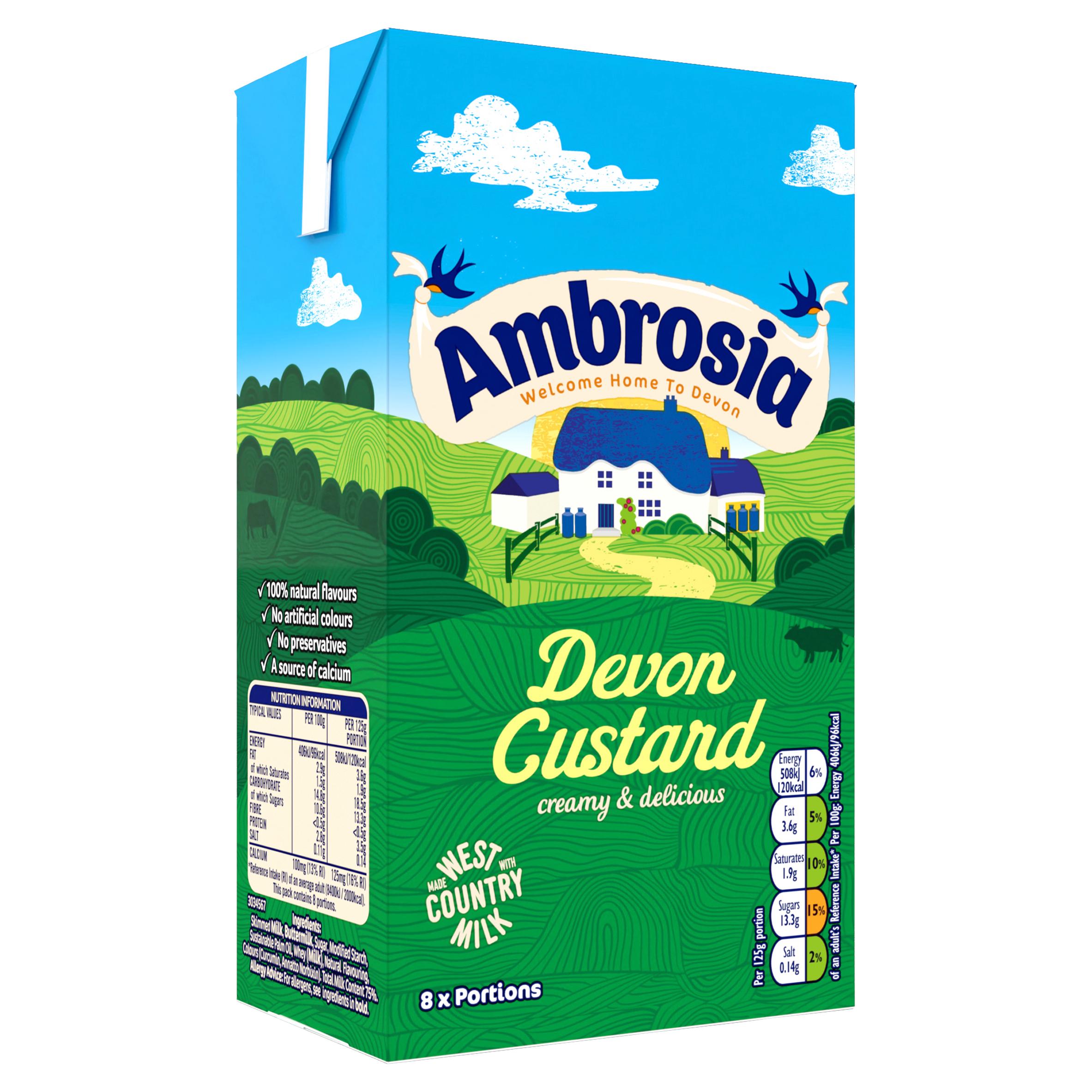 Ambrosia Devon Custard 1kg Carton, imported from the UK