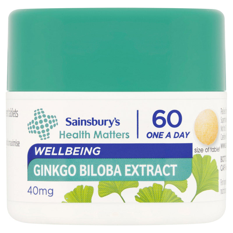 Sainsbury's Ginkgo Biloba 40mg tablets 60's, imported from the UK