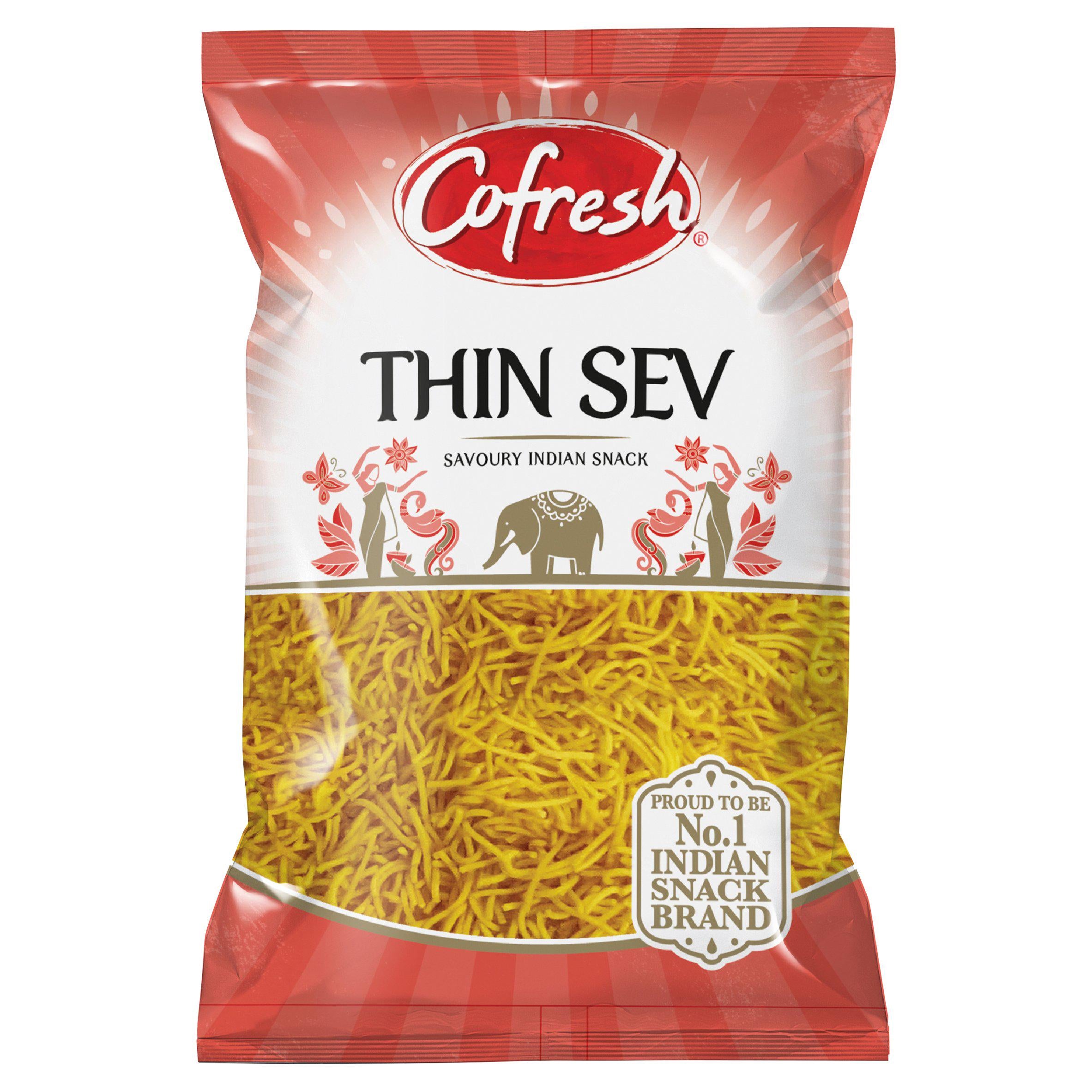 Cofresh Thin Sev savoury Indian snack packet 325g - British product
